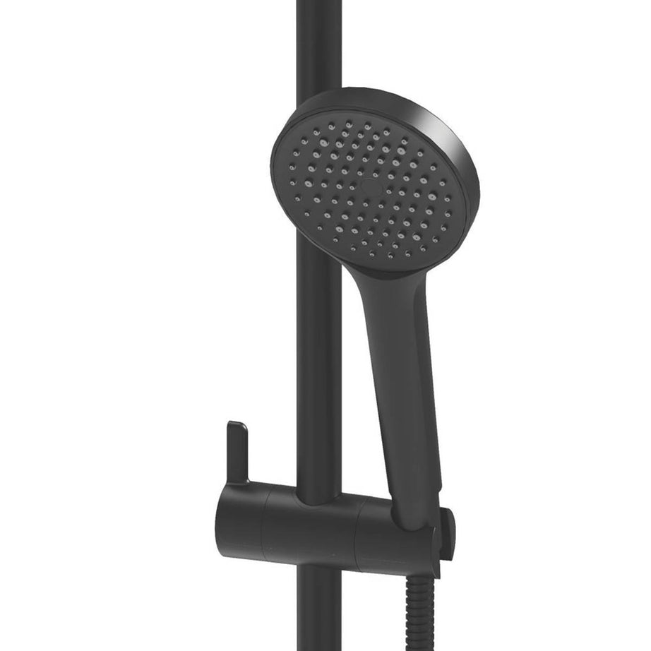 Swirl Multi Head Shower Thermostatic Matt Black Single Spray Pattern Round - Image 4