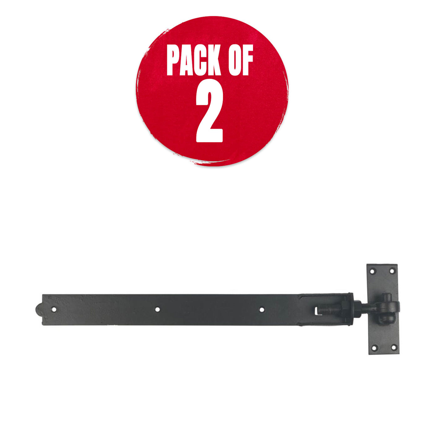 GateMate Bands Hooks Straight Steel Black Adjustable 165mm x 24" x 600mm 2 Pack - Image 1