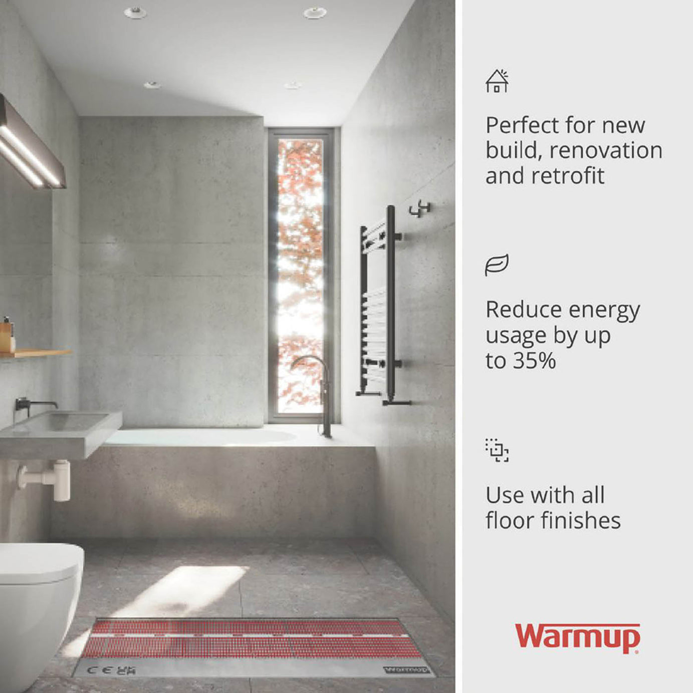 Warmup Underfloor Heating Mat StickyMat Self-Adhesive Double-Insulated 1.0m² - Image 2