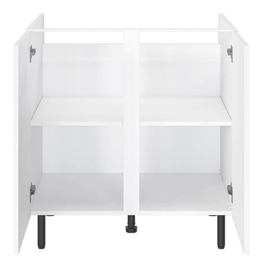 Kitchen Base Unit Cabinet Matt White 2 Doors Storage Cupboard 80x59x86cm - Image 4