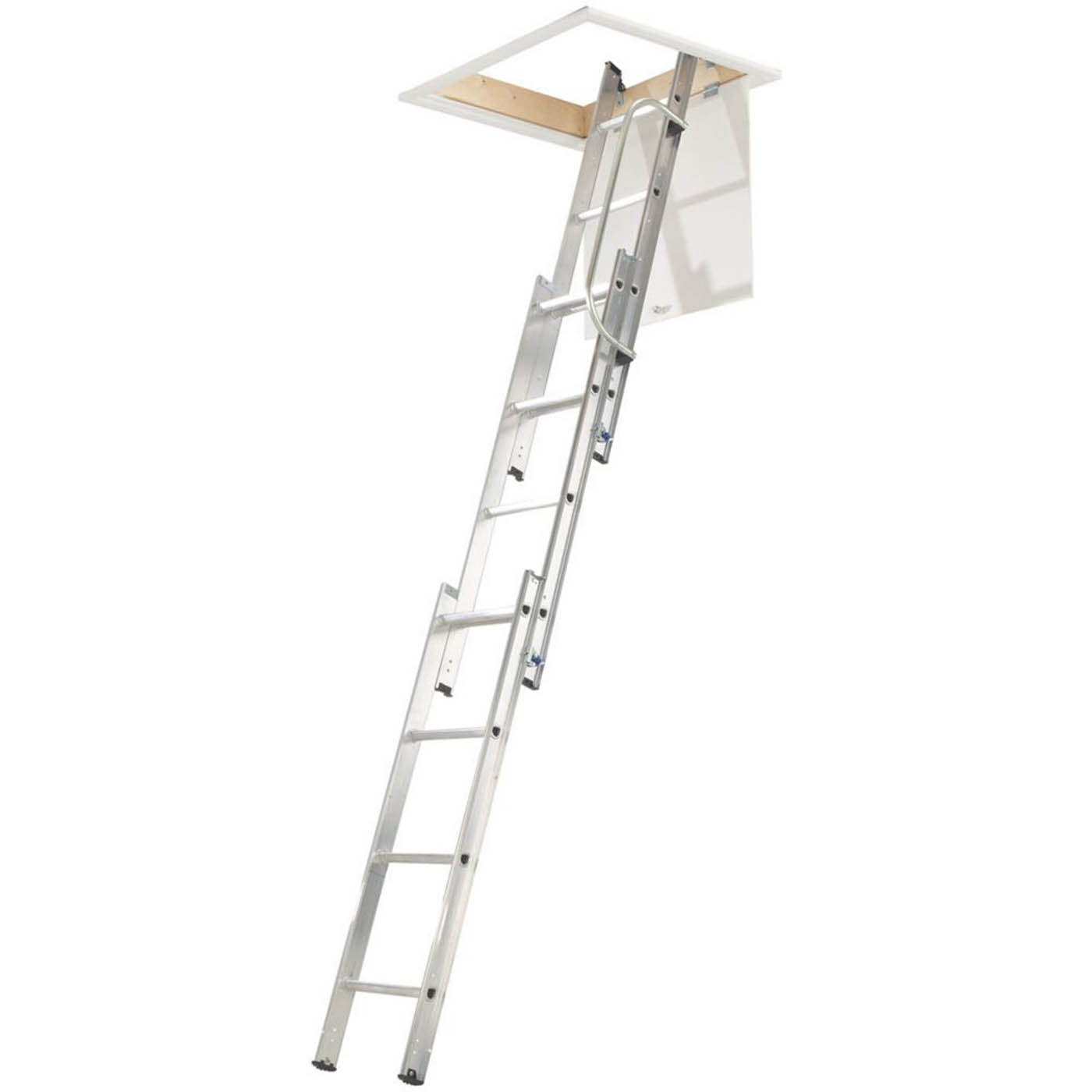 Werner Loft Ladder 76003 Aluminium 3-Section Anti-Slip With Handrail Indoor 3m - Image 1