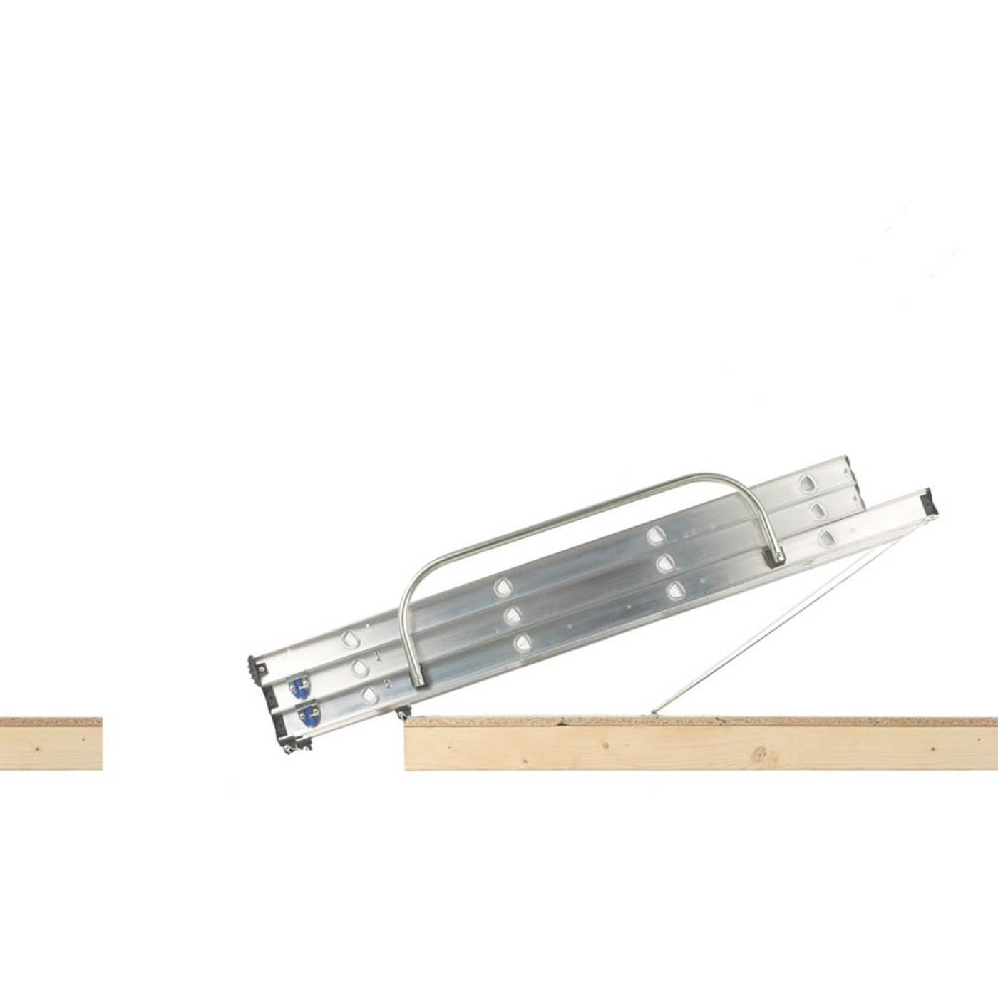 Werner Loft Ladder 76003 Aluminium 3-Section Anti-Slip With Handrail Indoor 3m - Image 2