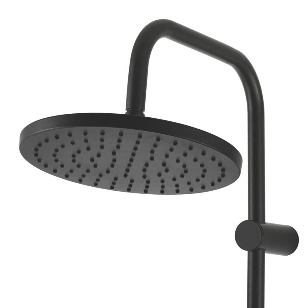 Swirl Thermostatic Mixer Shower Black Diverter Twin Round Head 3 Spray Pattern - Image 2