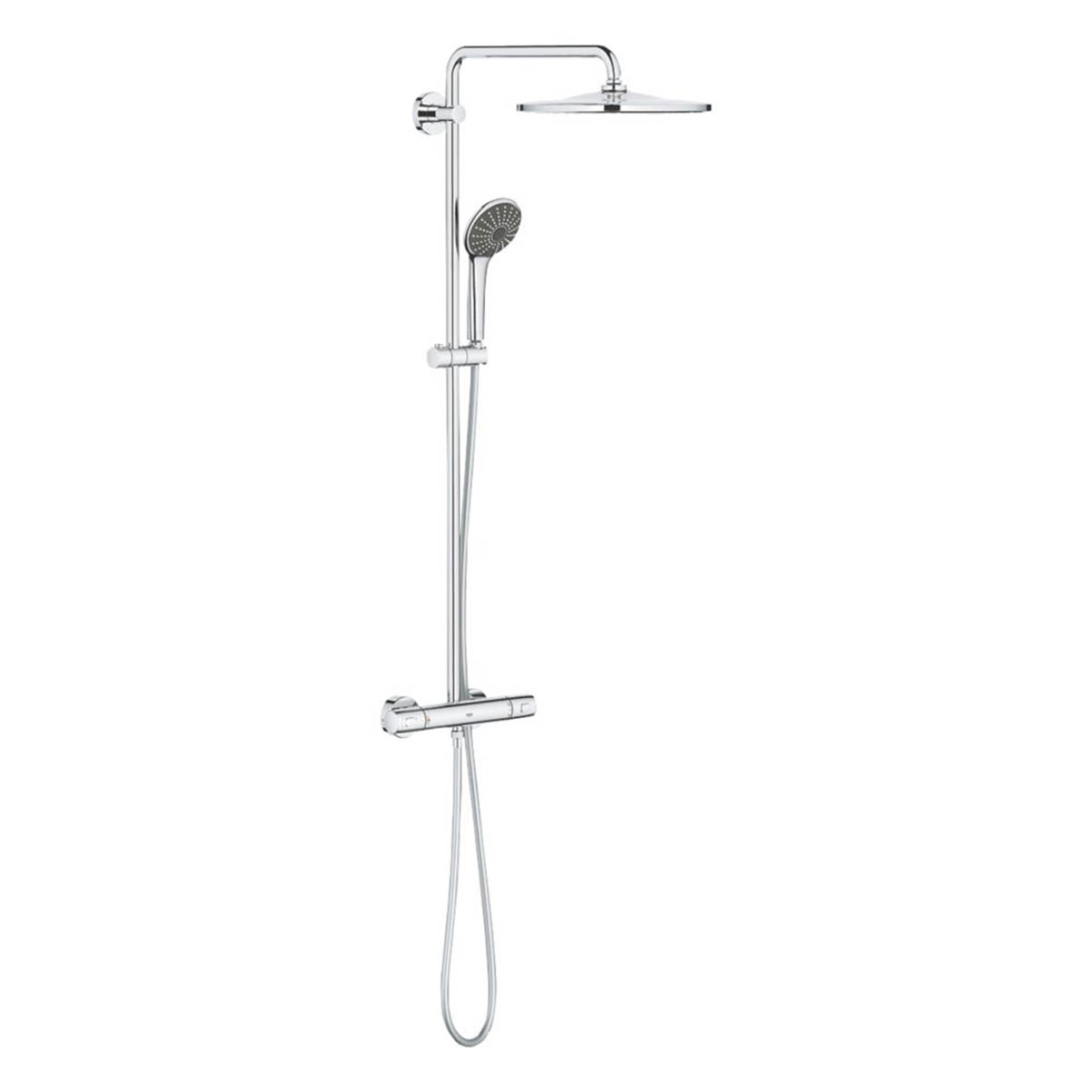 Grohe Thermostatic Shower System Chrome Exposed Single Spray Pattern Twin Head - Image 1
