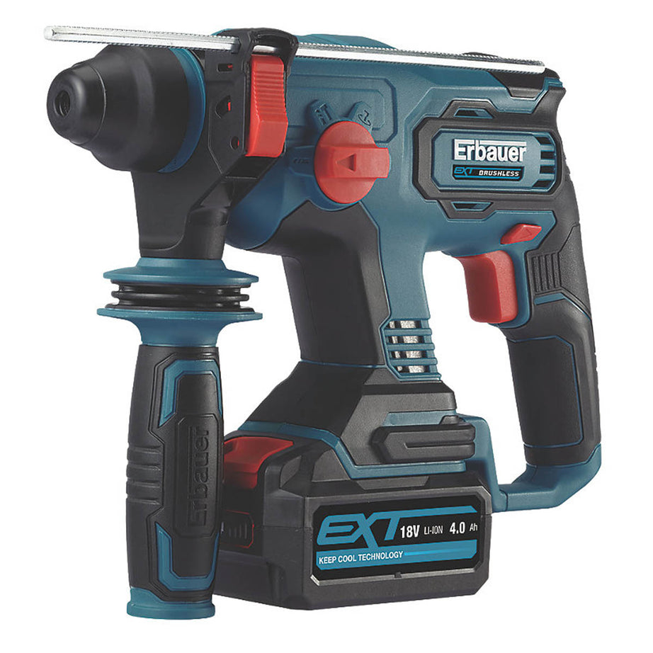 Erbauer Cordles Hammer Drill SDS Plus ERH18-Li Brushless 4Ah Li-Ion 3 Function - Image 1