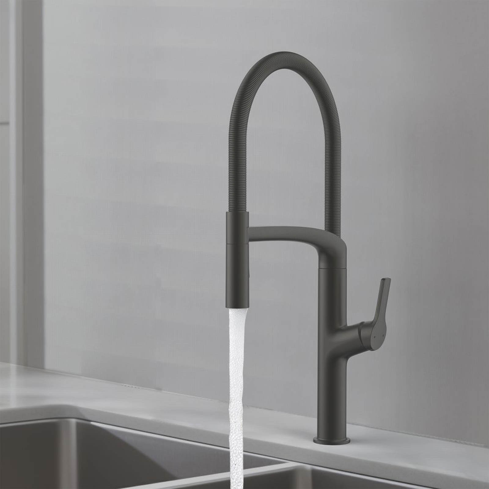 Swirl Boyne  Pull-Out Spray Mixer Kitchen Tap Titanium-Effect - Image 3