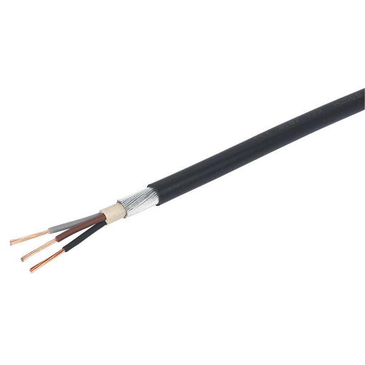 Prysmian PVC Sheathed Cable Black 3 Core 1.5mm² Armoured 50M Drum 600/1000V - Image 1