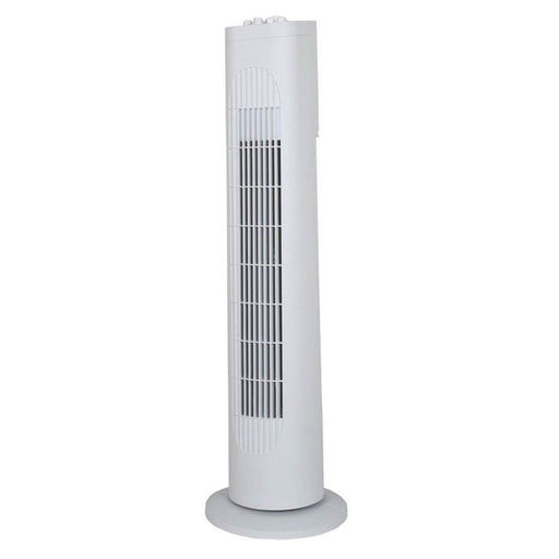 Tower Fan White Electric Oscillating Cooling Portable Compact 3-Speeds 752mm - Image 1