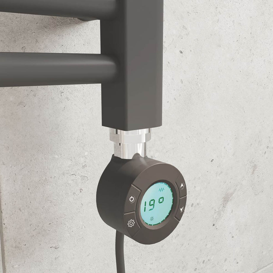 Flomasta Electric Towel Radiator Black Flat 1200mm x 400mm 1364BTU - Image 3