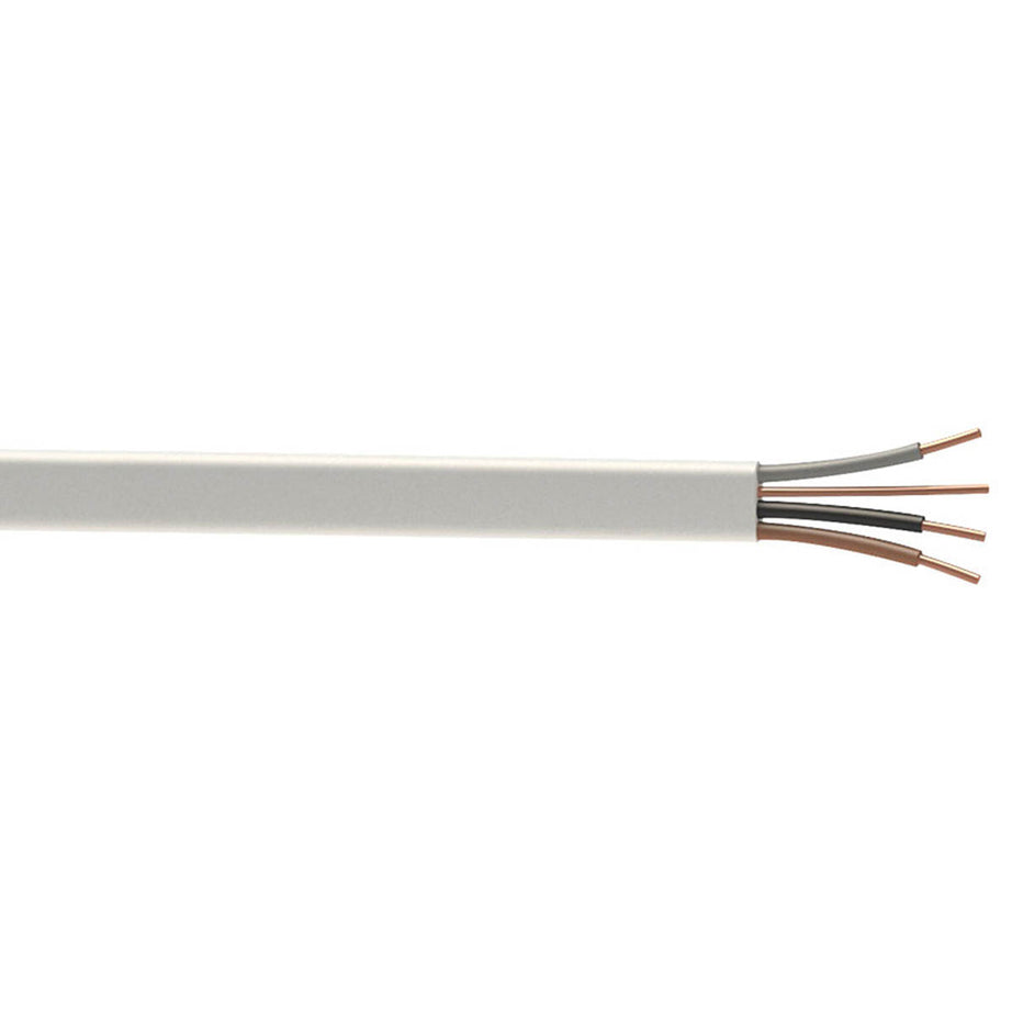 Prysmian Cable 6243YH Grey 1mm² 3 Core And Earth Flat 10.7mm Indoor Coil 25m - Image 1