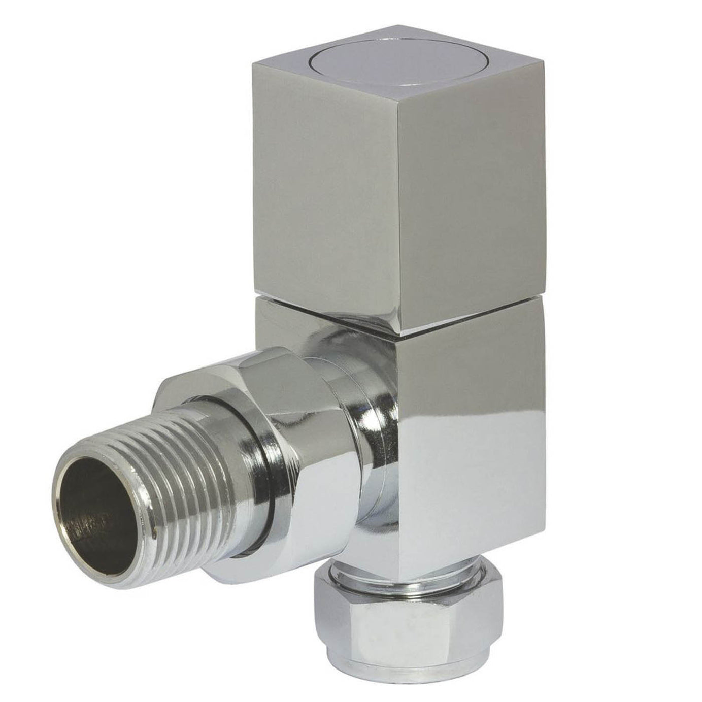 Towelrads Designer Radiator Valve And Lockshield Angled Chrome 15mm x 1/2" - Image 1