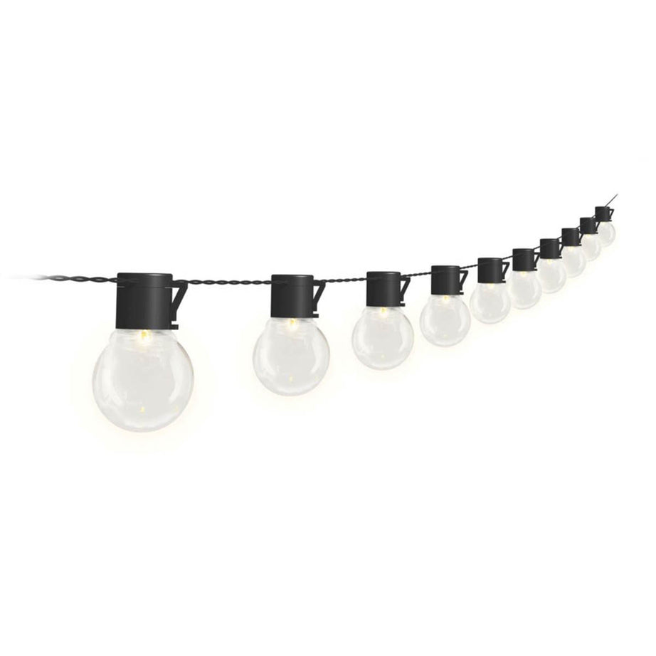 4lite Festoon Lights LED Outdoor Solar-Powered Black Weatherproof 4.2m - Image 1