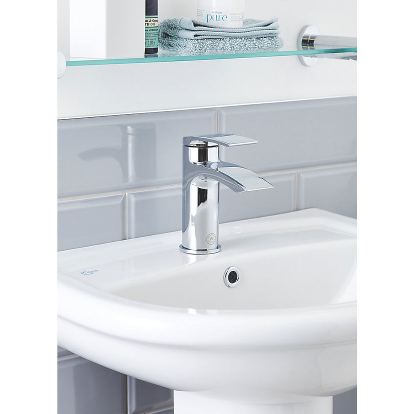 Bathroom Basin Tap Mono Mixer Single Lever Chrome Clicker Waste Modern Faucet - Image 5
