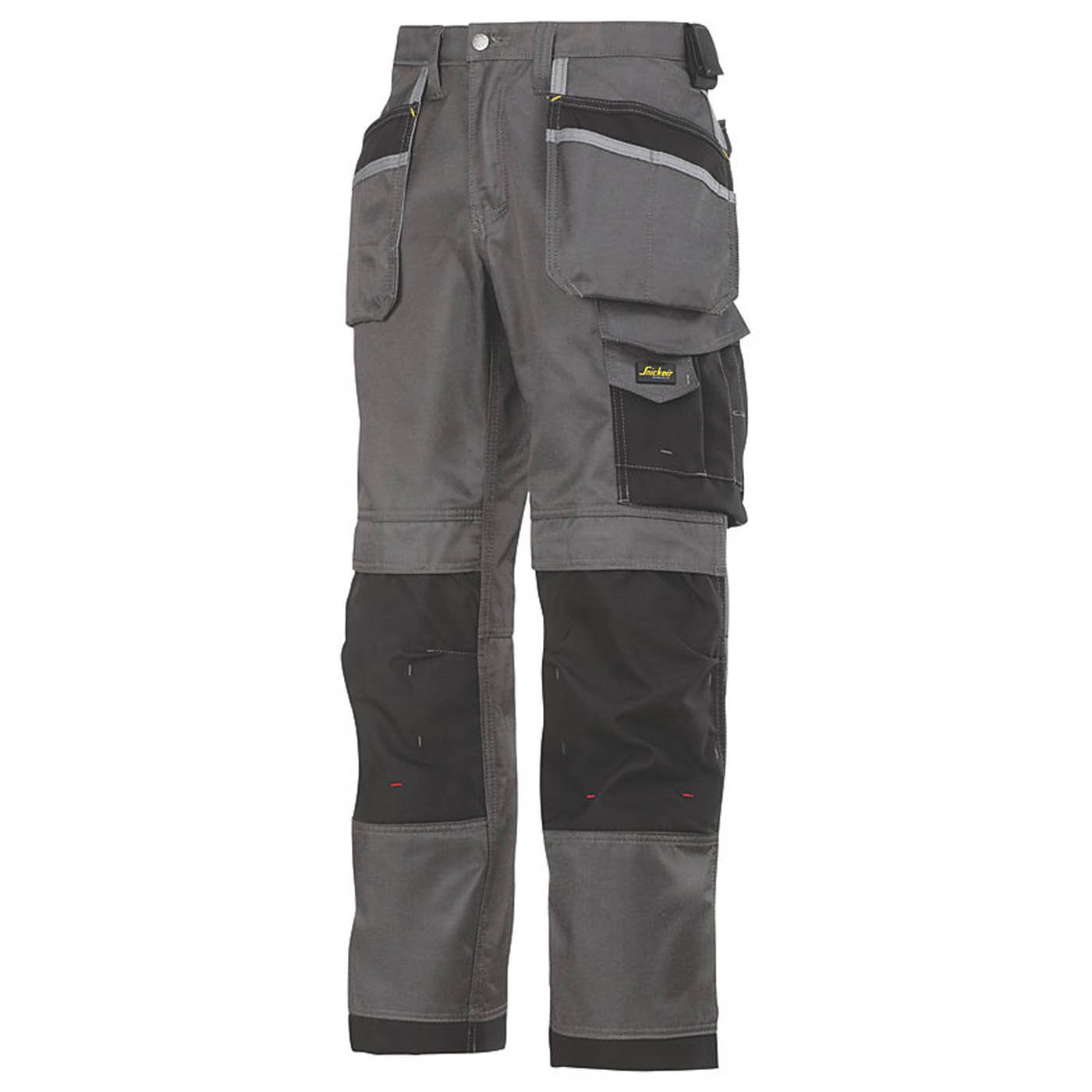Snickers Work Trousers Mens Relaxed Fit Grey Black Multi Pockets Cargo 30W 32L - Image 1