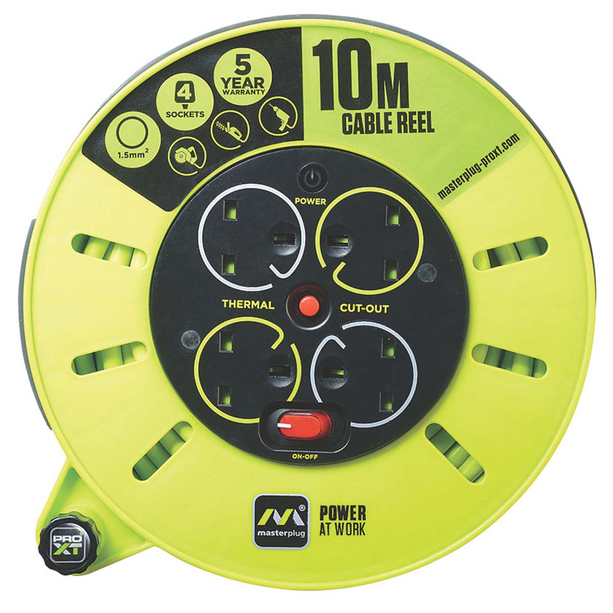 PRO XT Cassette Reel 4-Gang 10m CMU10134SL-XD 3-Core 13A 240V Heavy Duty - Image 2