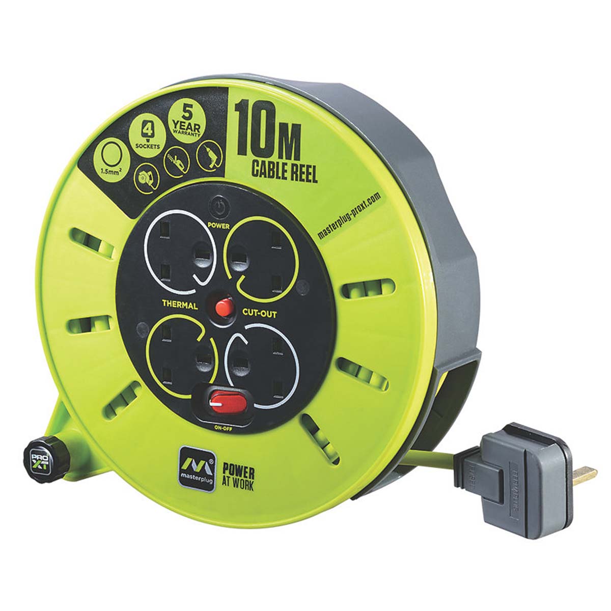 PRO XT Cassette Reel 4-Gang 10m CMU10134SL-XD 3-Core 13A 240V Heavy Duty - Image 5