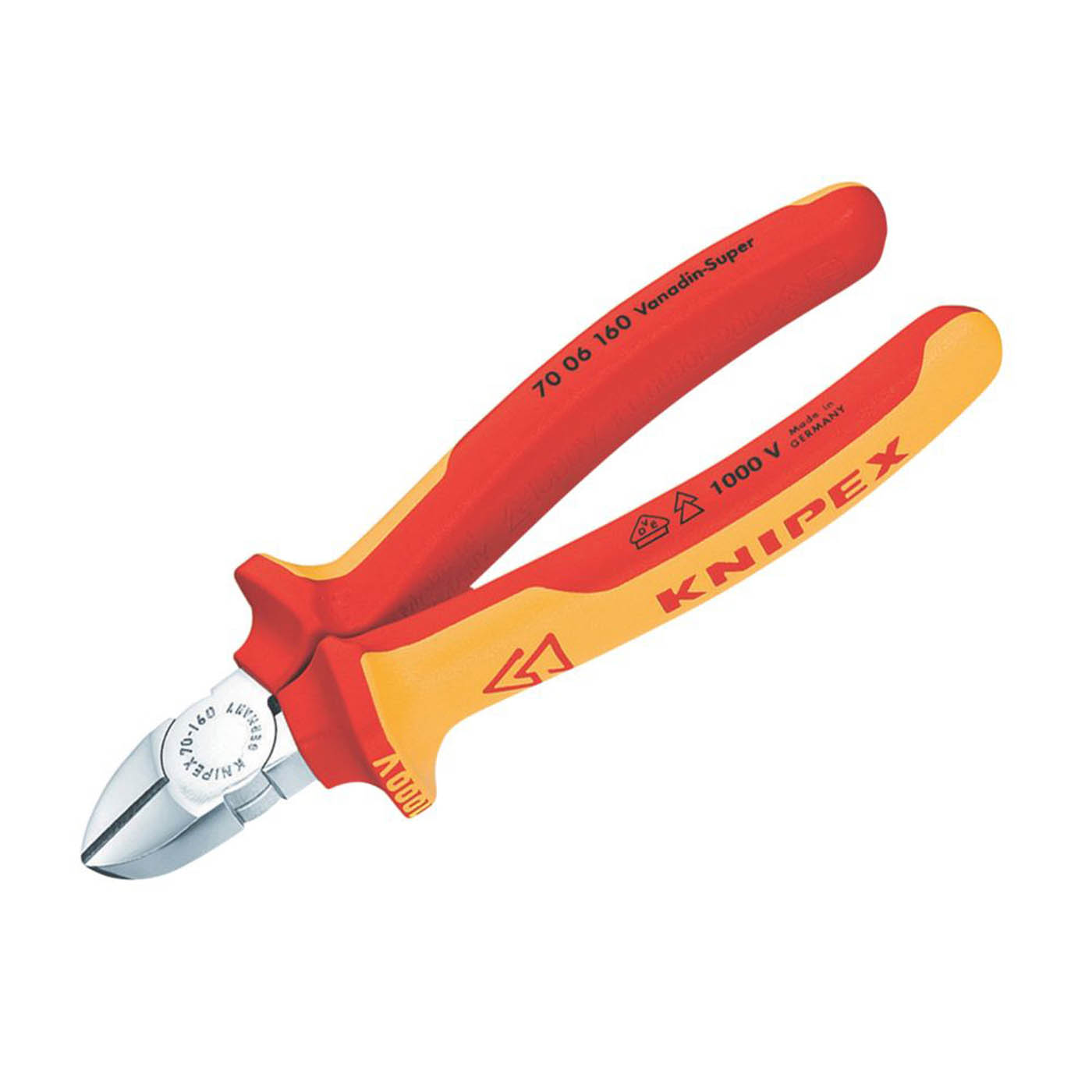 Knipex VDE Diagonal Cutters 6 1/4" (160mm) - Image 1