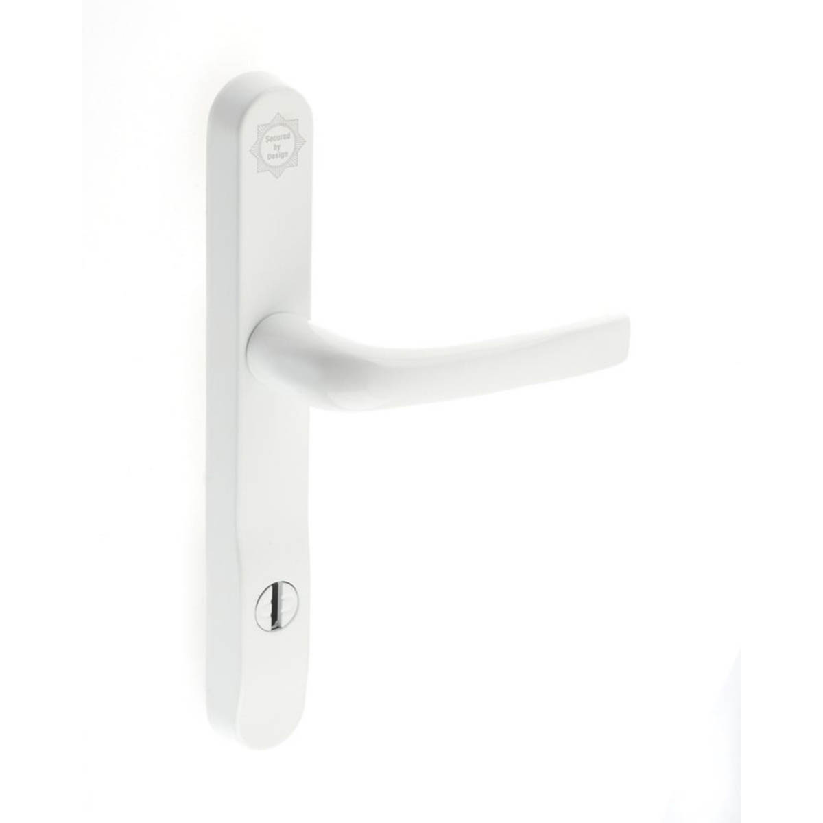 Mila Door Handle Pair External Type B Enhanced Security White Contemporary - Image 1