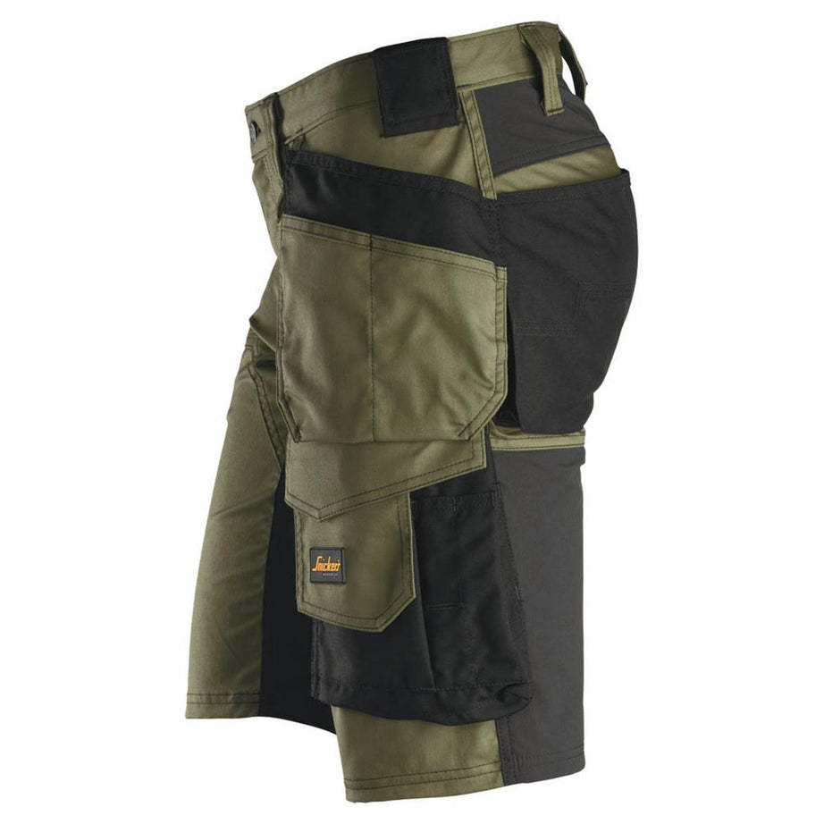 Snickers Work Shorts Mens Khaki Black Stretch Breathable Multi Pockets 36"W - Image 4
