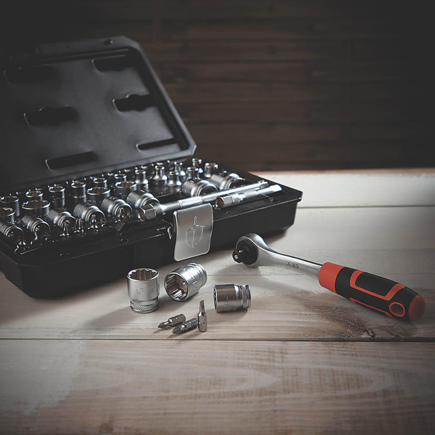 Magnusson 3/8" Drive Socket Set Ratchet Mixed Standard Soft-Grip Carry Case - Image 2