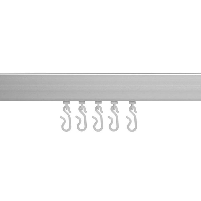 Croydex Shower Curtain Rail Straight Aluminium Silver Lightweight 1830mm - Image 2