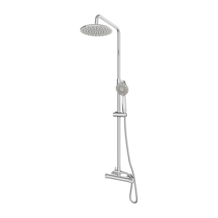 Mixer Shower Set Thermostatic Chrome Exposed Twin Head Round 3-Spray Pattern - Image 1