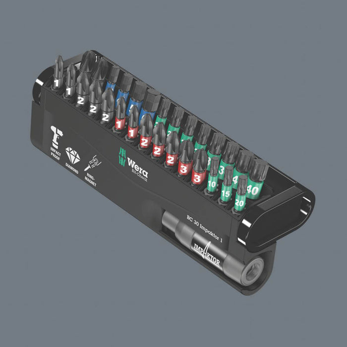 Wera Bit-Check 1/4" Hex Shank Mixed Impaktor TriTorsion Screwdriver Bit Set 30 Pieces - Image 2