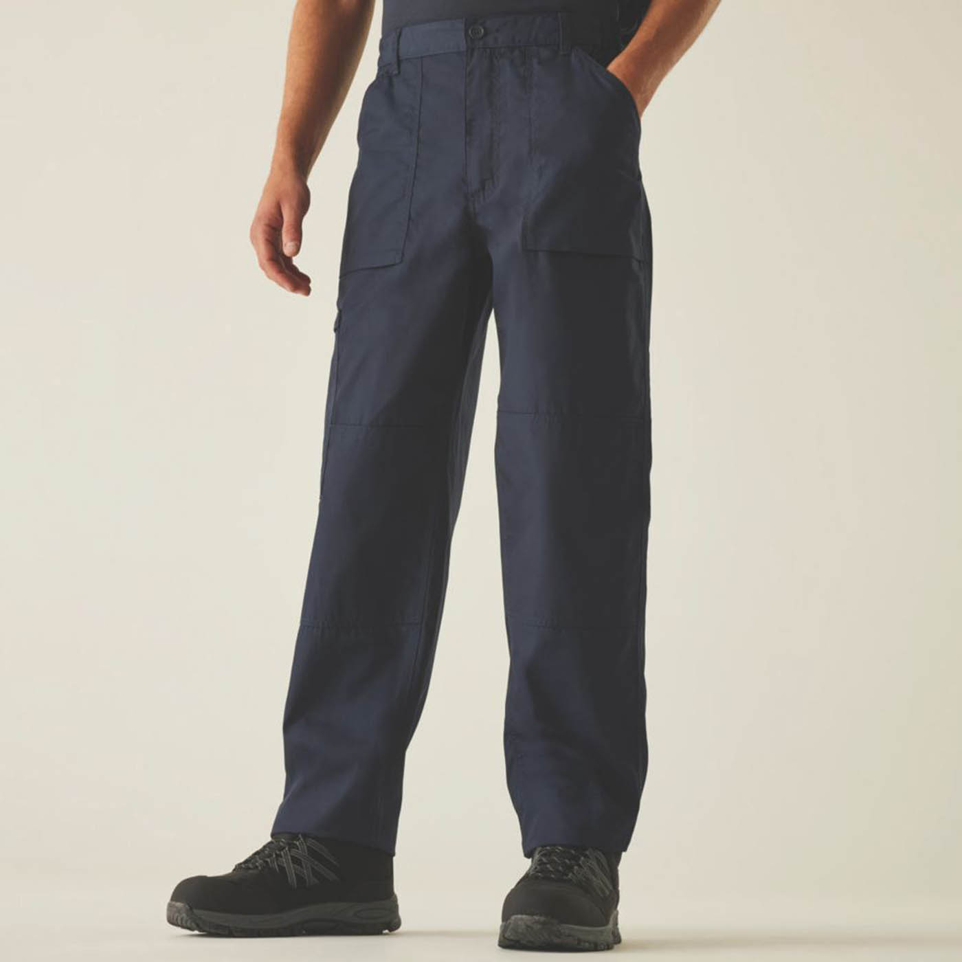 Regatta Mens Work Trousers Navy New Action Comfort Durable 42" W 31" L - Image 2