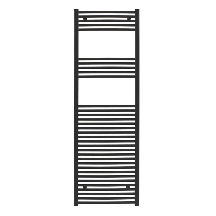 Towel Radiator Rail Curved Black Steel Bathroom Warmer Ladder 922W H180xW60cm - Image 1