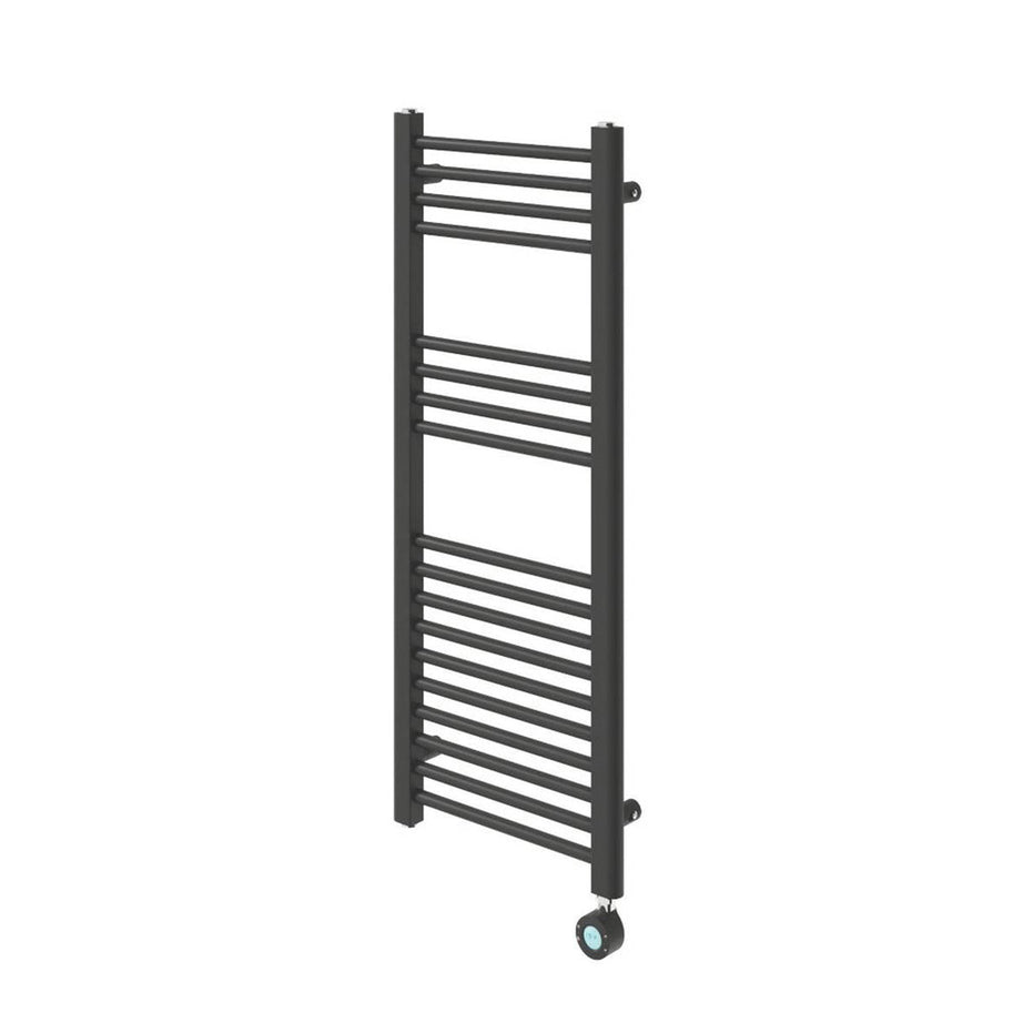 Flomasta Towel Radiator Electric Black Flat Ladder Warmer 1000mm x 400mm 853BTU - Image 1