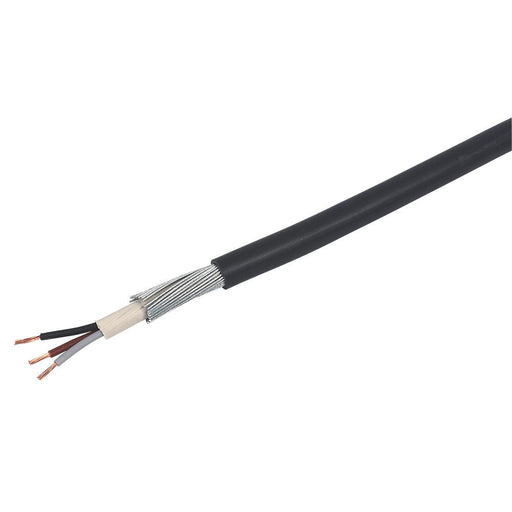 Armoured Wiring Cable PVC Sheated 3-Core 6mm² x 50m Rigid Bare Black Drum - Image 1