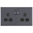 LAP Power Socket 2 Gang Double Pole Grey Screwless Faceplate 13A 240V Pack Of 5 - Image 2