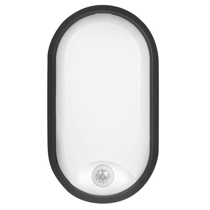 Outdoor LED Wall Ceiling Bulkhead Light Oval With PIR Sensor Oval Black 1100lm - Image 4