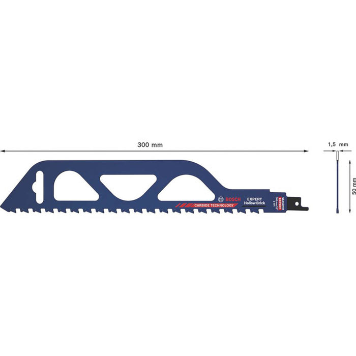 Bosch Reciprocating Saw Blade Carbide S-Shank 300mm Cement Hollow Brick Cutting - Image 2