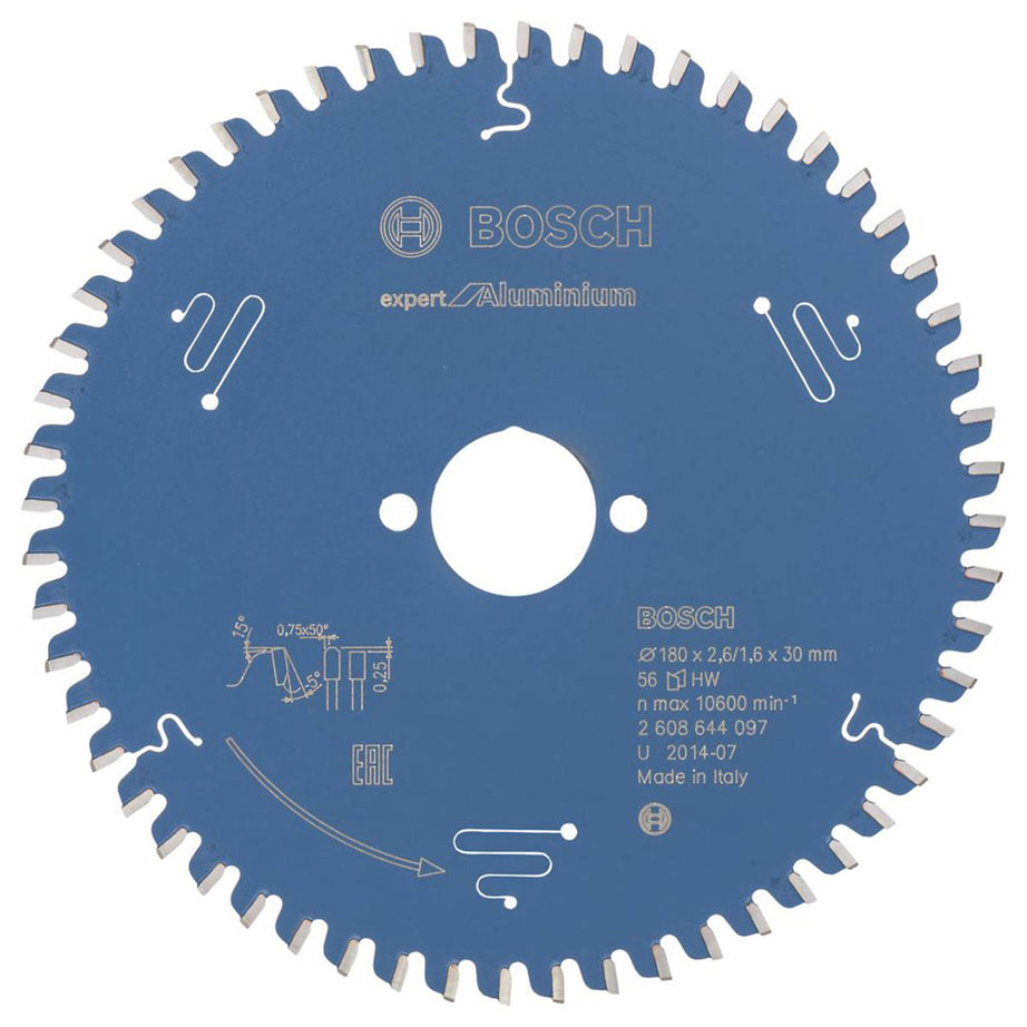 Bosch Circular Saw Blade Aluminium Extra Fine Cut Carbide Teeth 180 x 30mm 56T - Image 1