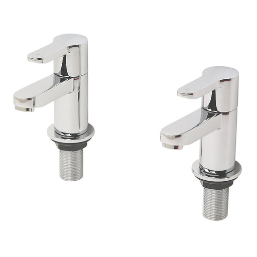 Bath Pillar Taps Bathroom Chrome Lever Deck-Mounted For High And Low Pressure - Image 1