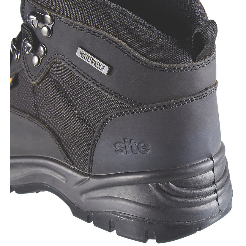 Site Safety Boots Mens Wide Fit Black Leather Waterproof Steel Toe Size 12 - Image 5