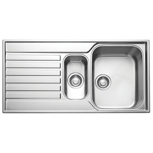 Kitchen Sink Inset Stainless Steel 1.5 Bowl Reversible Drainer With Waste - Image 1