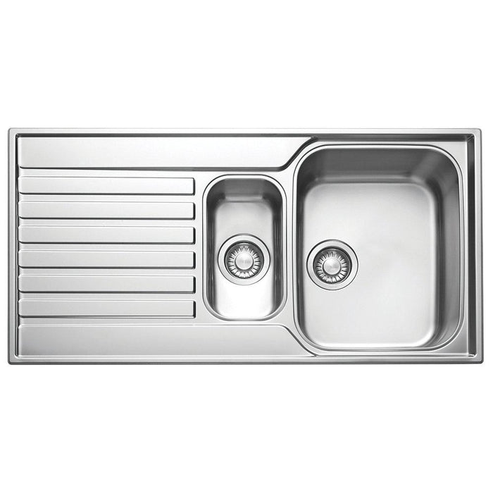 Kitchen Sink Inset Stainless Steel 1.5 Bowl Reversible Drainer With Waste - Image 1