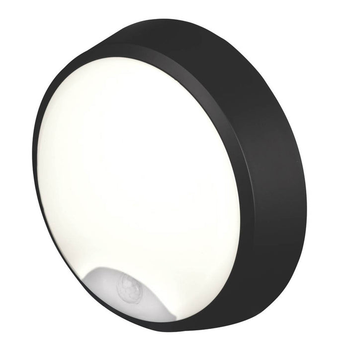 Outdoor LED Wall Ceiling Bulkhead Light Round With PIR Motion Sensor Black - Image 6