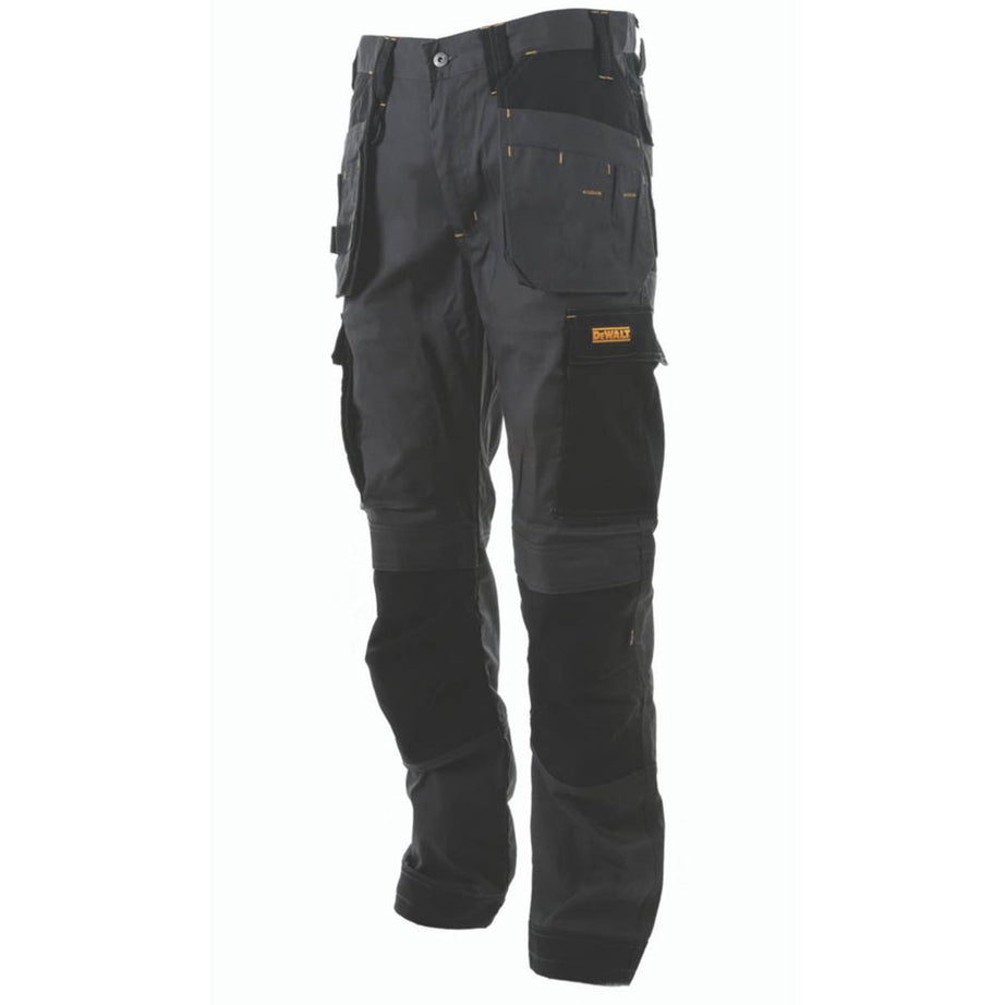 DeWalt Work Trousers Mens Slim Fit Grey Breathable Multi Pockets 38"W 31"L - Image 1