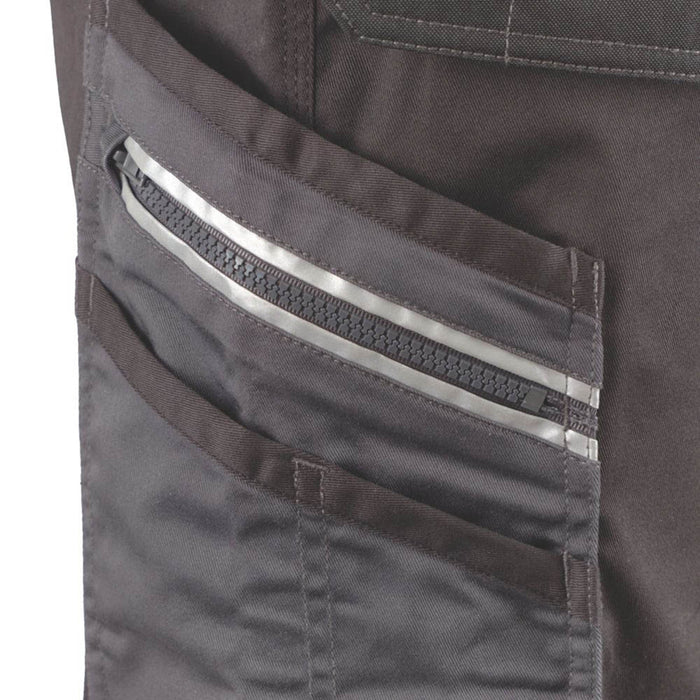 Work Trousers Stretch Holster Mens Regular Fit Multi Pocket Grey Black 30"W 30"L - Image 6