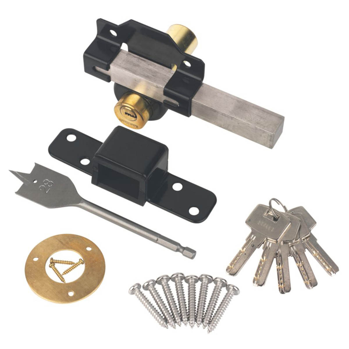 GateMate Double Lock Long Throw Stainless Steel Black Durable 50mm 154mm - Image 2