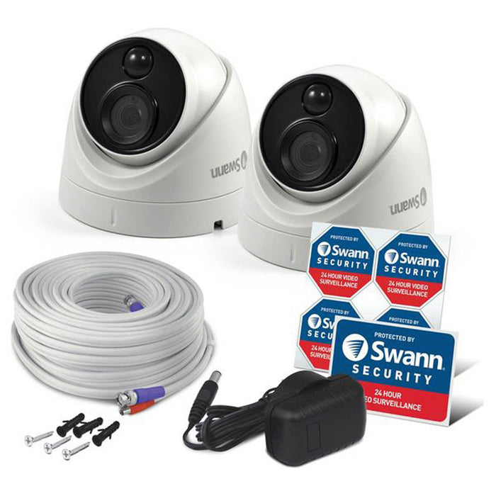 Swann Security Camera Kit Smart Weatherproof Full HD Night Vision CCTV Set Of 2 - Image 1