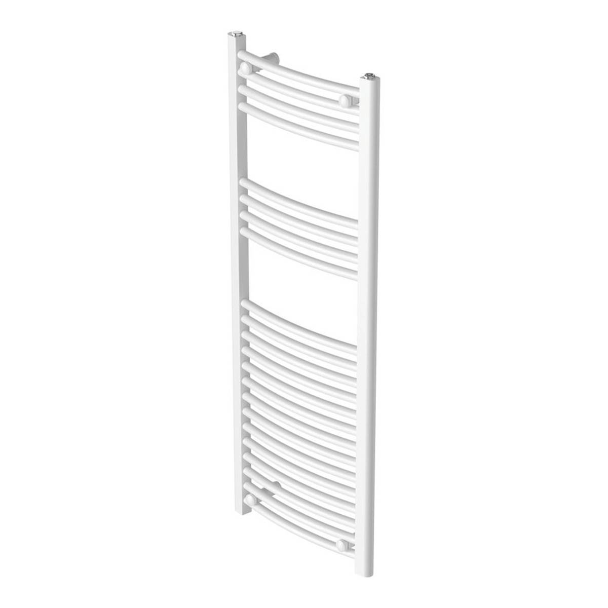 Flomasta Towel Rail Radiator White Curved Warmer Gloss 1200mm x 450mm 1672BTU - Image 1
