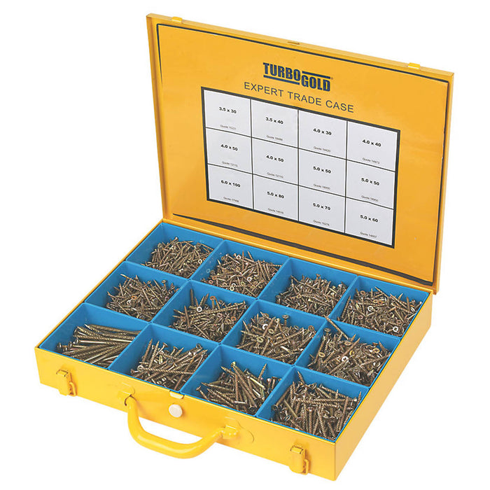 Woodscrews Double Countersunk Expert Trade Case Indoor Carbon Steel 2800 Pcs - Image 1