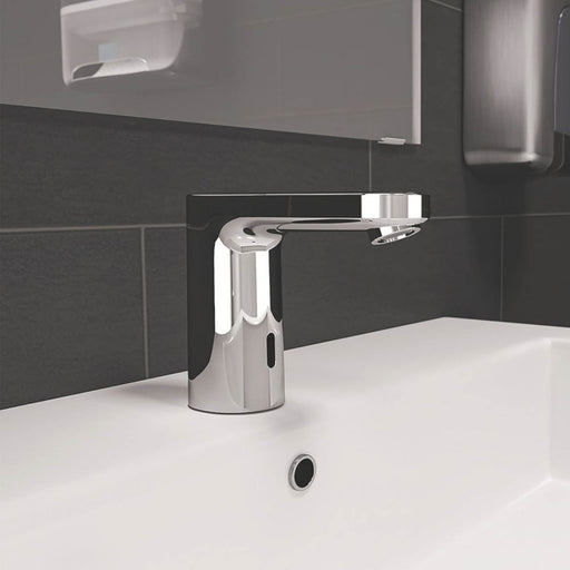 Basin Tap Mono Mixer Electronic Chrome Bathroom Infrared Sensor Modern Brass - Image 1