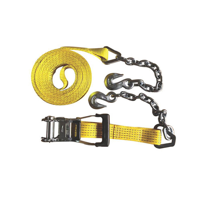 Smith and Locke Ratchet Tie Down Chain Hook Yellow Quick Release 8m x 50mm - Image 2