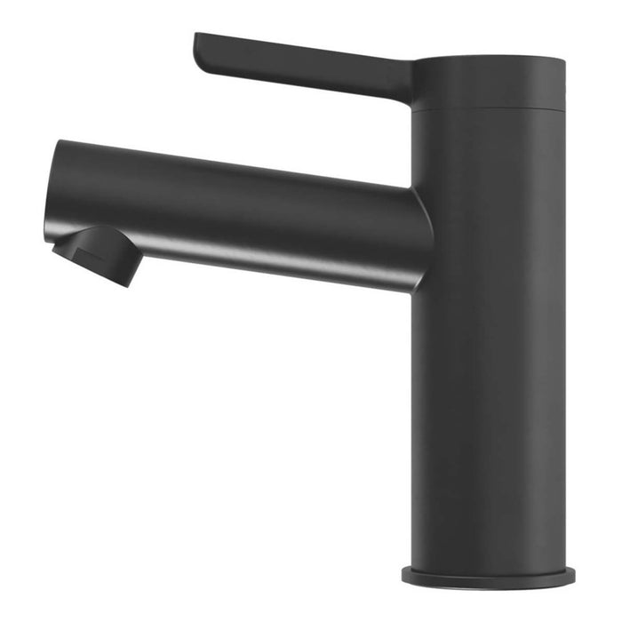 Bathroom Basin Mixer Tap Mono Single Lever Black Deck-Mounted Round Modern - Image 3