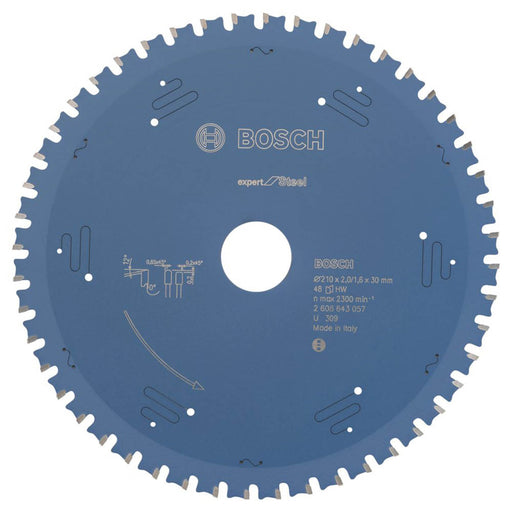 Bosch Circular Saw Blade Expert Steel Fine Cut 48T For Handheld Saws 210x30mm - Image 1